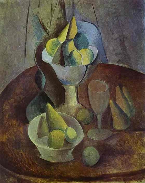 Photo:  'Compotier, Fruit and Glass' in 1909 by Pablo Picasso